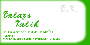 balazs kulik business card